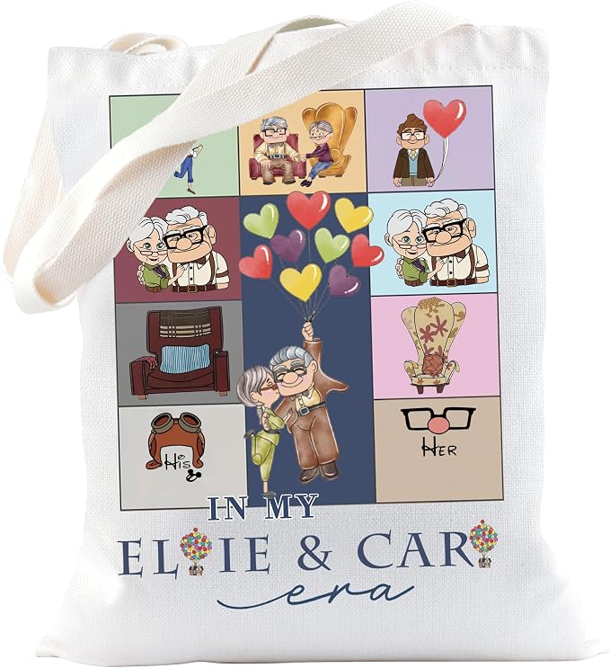TSOTMO House Movie Merch Cartoon Couple Tote Bag Valentine Love by TSOTMO
