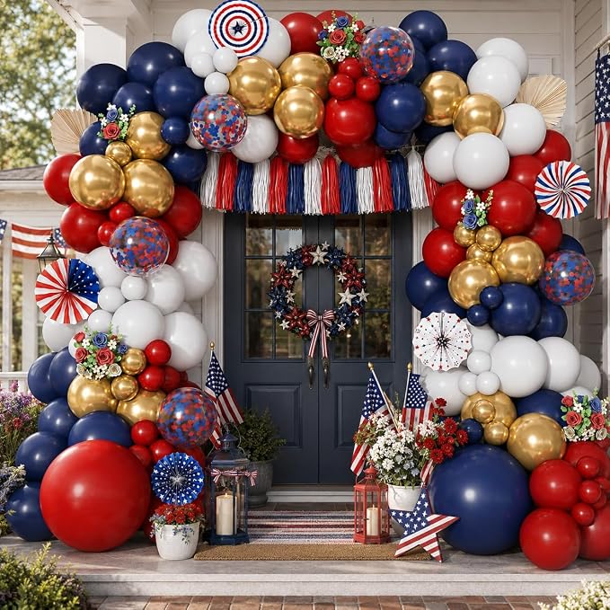 Red White Blue Balloon Arch Kit by Froova