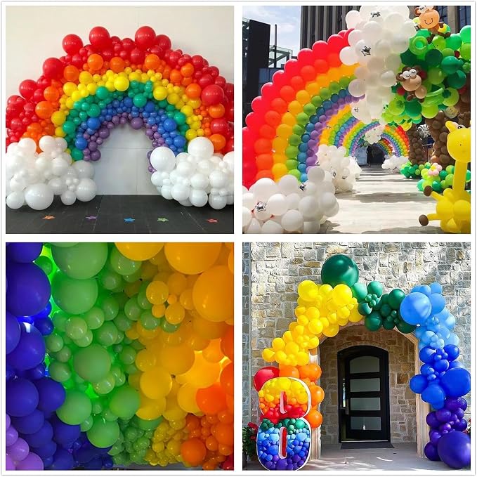412pcs Rainbow Balloon Arch Kit Assorted Colors 18 12 10 5 Inch, Different - Image 5