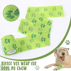 6 Rolls No Chew Bandage for Dogs Bitter Bandage Wrap for Dogs Wound Wrap (Green,2 Inches X 5 yd)