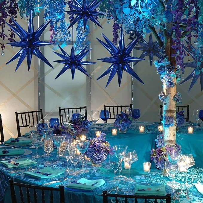TONIFUL 8 Pcs Star Balloons Navy Blue Foil Explosion Balloon Party Decor | 2 - Image 6