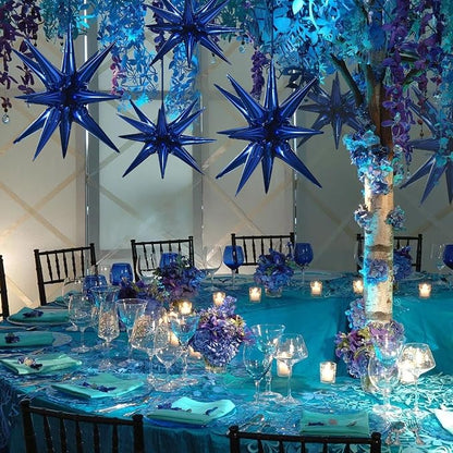 TONIFUL 8 Pcs Star Balloons Navy Blue Foil Explosion Balloon Party Decor | 2 - Image 6