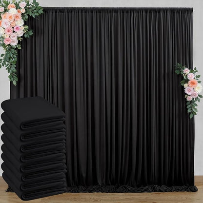 40 ft x 10 ft Wrinkle Free Black Backdrop Curtain by Outpain