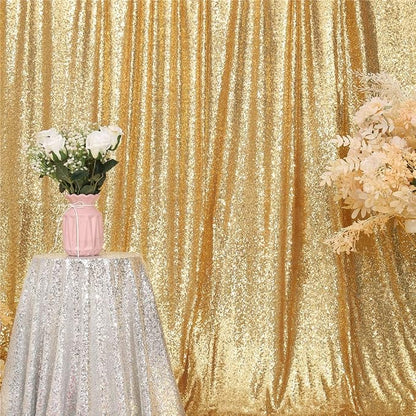 Eternal Beauty Gold 3mm Sequin Backdrop 7x7 Ft - Image 4