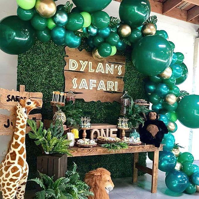 PartyWoo Dark Green Balloons 50pcs Emerald Hunter Forest Green Boho Neutral | - Image 5