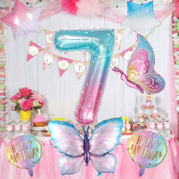 Butterfly Balloons 7th Birthday Decorations - Image 7