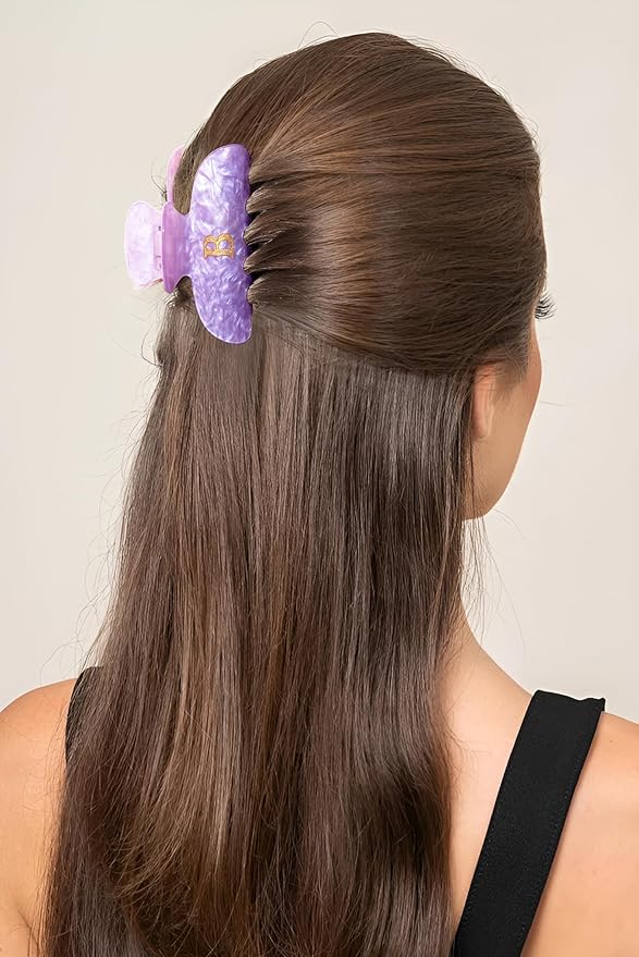 Initial Cute Hair Clips - Purple Letter Elegant Hair Claw Clips, Fashion Glitter Claw Clips Durable Hair Clips, Wedding Gift, Bridesmaid Gifts, Birthday Gifts, Christmas Gift, Letter J