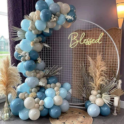 Dusty Blue Balloons Garland Kit, Fog Sand White Gold, Party Decor | Royal - Image 5