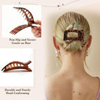 Flat Hair Clips for Women, 6 Pcs Non-Slip and Gentle Flat Claw Clips for Women with Head-Conforming Design and High-Strength Claw Grip, Versatile Colors for Chic and Elegant Look