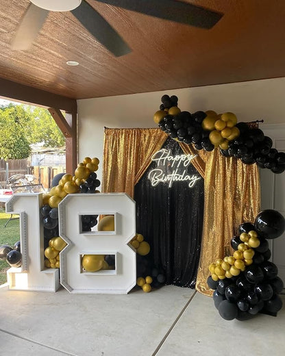 Black Sequin Backdrop 8ft x 8ft Glitter Photo Booth Black Backdrop Curtains | - Image 6