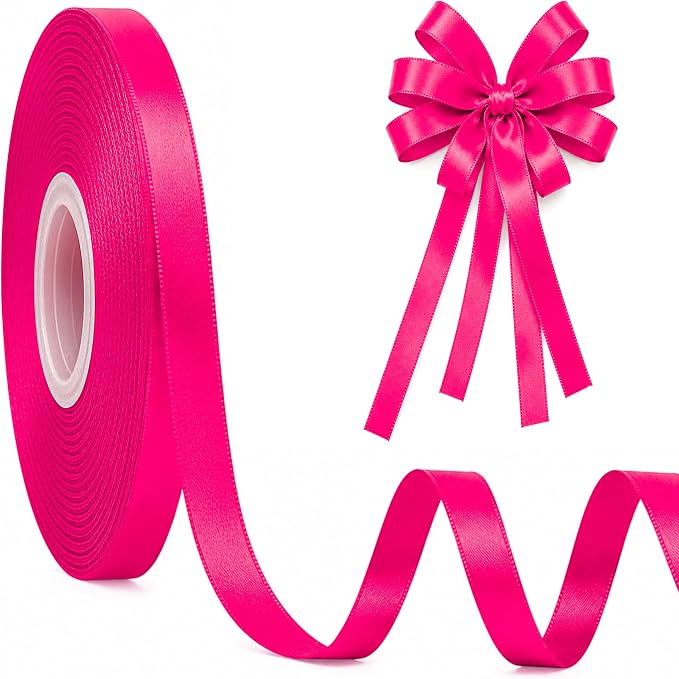 3/8In 30Yards Rose Red Thin Ribbon by Fullive