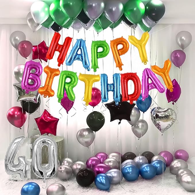 Happy Birthday Balloons Banner, Foil Balloon Personalized Name Letters Balloons - Image 2