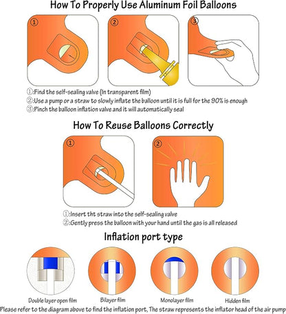 40 inch Orange Number 6 Balloon 6th Birthday Party Decorations | Giant Foil - Image 3
