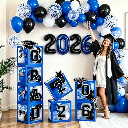 2026 Graduation Balloon Boxes Decorations – Clear Balloon Box Stack - Image 8