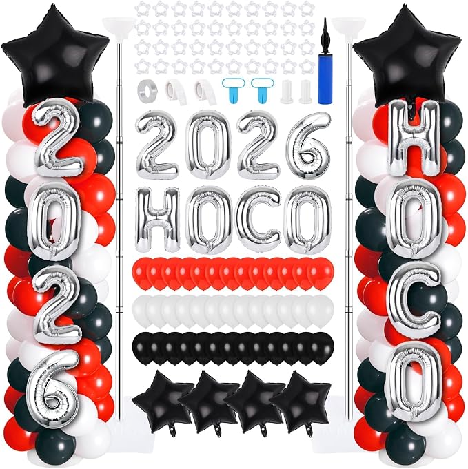 2 Sets Homecoming 2026 Balloon Column Stand Party Decorations Kits by Unknown