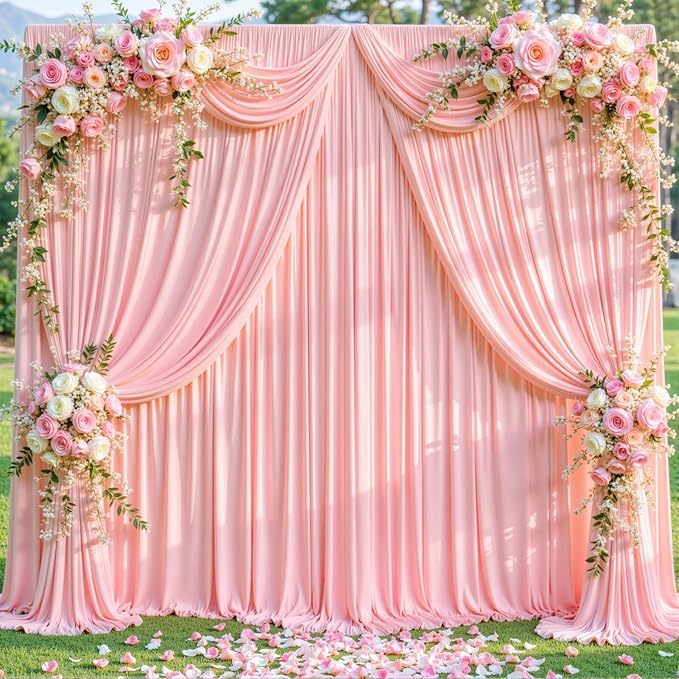 10x12 Blush Pink Backdrop Curtains - Image 2