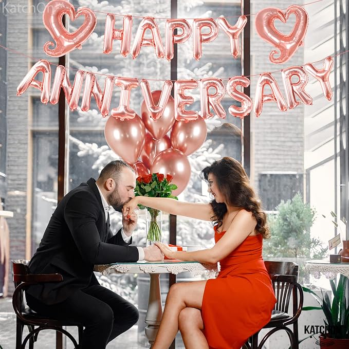 KatchOn Rose Gold Anniversary Balloons - Image 5