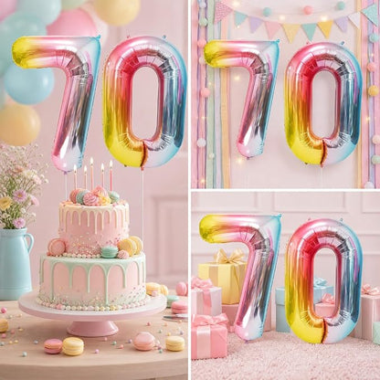 Rainbow Number Balloons Birthday Balloons - Image 7
