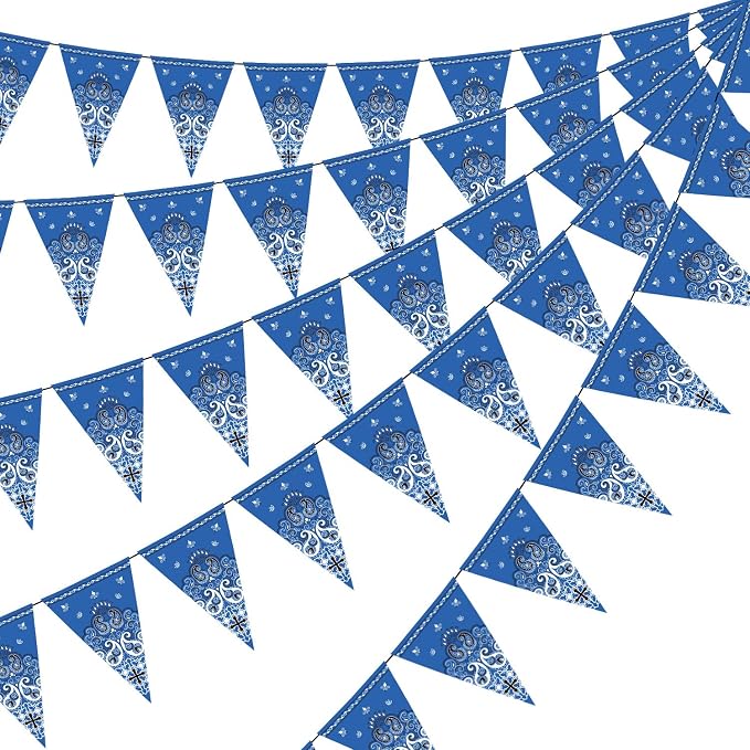 Boao 5 Pack Western Cowboy Party Decorations Bandana Pennant Banner Wild West by Boao