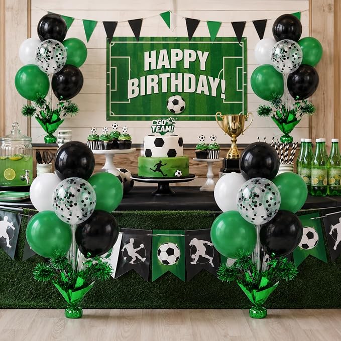 4 Set Green Black Balloon Centerpieces - Image 8