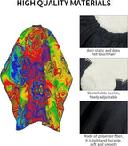 Salon Cape Rainbow Neon Watercolors Hair Cutting Cloak, Extra Long Professional Hair Cutting Apron for Hair Cutting, Haircut Tools