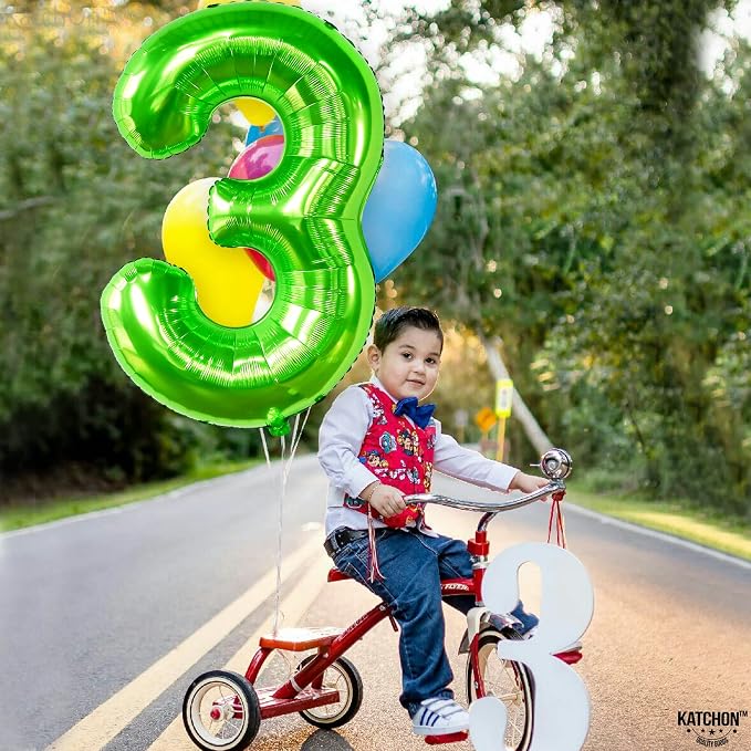 KatchOn Light Green Number 3 Balloon 40 Inch | Green 3 Balloon Number - Image 6