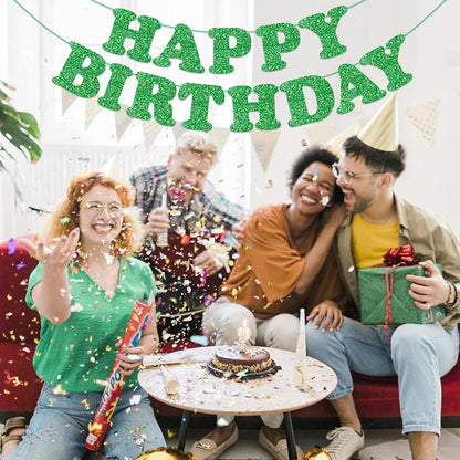 Green Happy Birthday Banner Birthday Party Decorations Happy Birthday Banner - Image 4