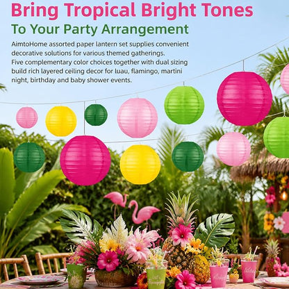 12 Pcs Paper Lanterns Party Decorations, 8 and 10 in Hanging Round Lantern Lamps - Image 7