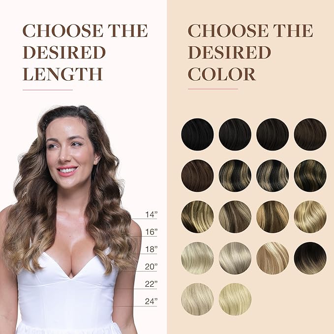 GOO GOO Clip in Hair Extensions Real Human Hair, Remy Human Hair Extensions Clip ins for Women, Natural Human Hair, 16inch 130g 7Pcs, 4/27/4 Balayage Chocolate Brown to Caramel Blonde