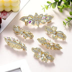 Geyoga 6 Pieces Vintage Hair Barrettes for Women Retro Flower French Pearl Crystal Rhinestones Clips Hair Pins for Women Styling Accessories(Novelty Style)