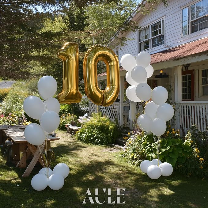 AULE 40 Inch Gold 10 Balloon Number Foil 0-9 Birthday Big Numbers | Birthday - Image 5