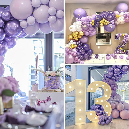 PartyWoo Metallic Purple Balloons 50pcs Chrome Purple Color 12 Inch | Balloons - Image 5