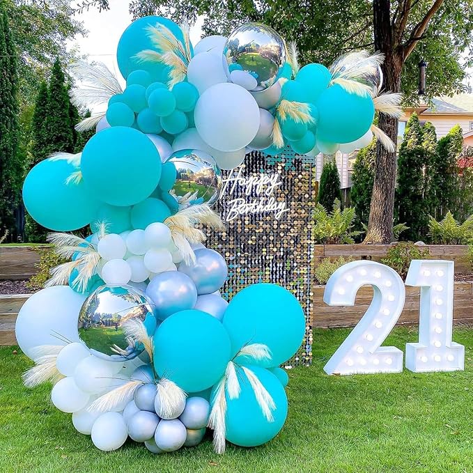 KBZVNAF Teal Latex Party Balloons 50 Pack 12 inch | Turquoise Helium Matte - Image 7