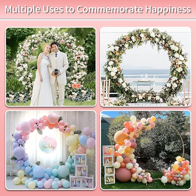 Bazen Round Arch Backdrop Stand Metal 7.5FT Wedding Circle Backdrop Stand | The - Image 6