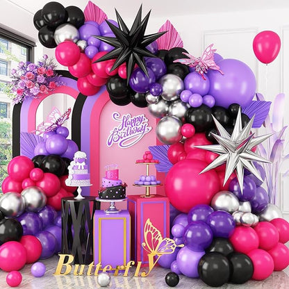 Hot Pink and Purple Balloon Arch Kit by BTZO