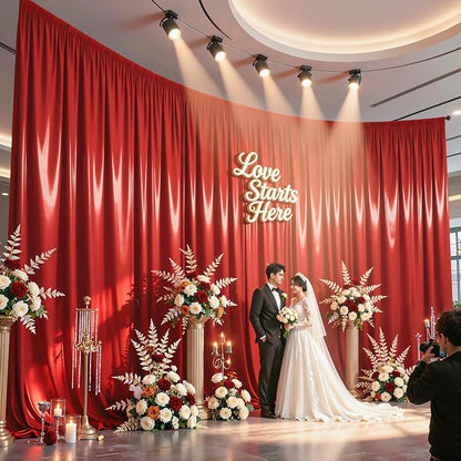20x10ft Red Glitter Backdrop Curtain - Image 2