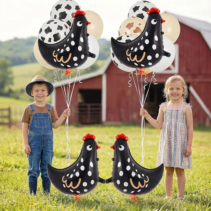 6 Pcs Walking Chicken Balloons, 20 Inch Chickens Foil Balloons - Image 7