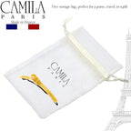 Camila Paris CP2815 French Hair Barrette Clip for Girls, Handmade, Beige, Metal-Free Closure Strong Hold Grip Hair Clips for Women, No Slip Durable Styling Girls Hair Accessories, Made in France