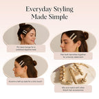 Kitsch Gold Hair Barrettes For Women - Stylish, Durable & Elegant Metal Hair Clips for Everyday or Special Occasions - Cloud & Bubble Design | Ideal Gifts for Women 2pc Set