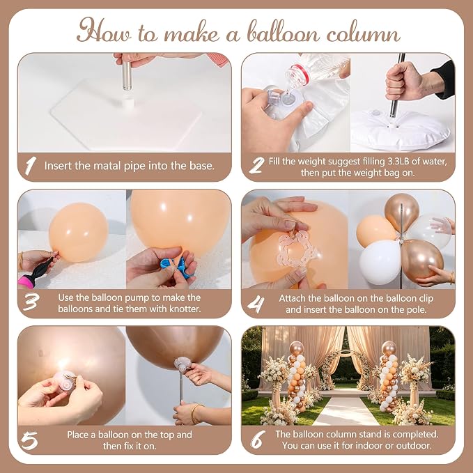 Champagne Gold Balloon Column Stand Kit 2 Sets - Image 5