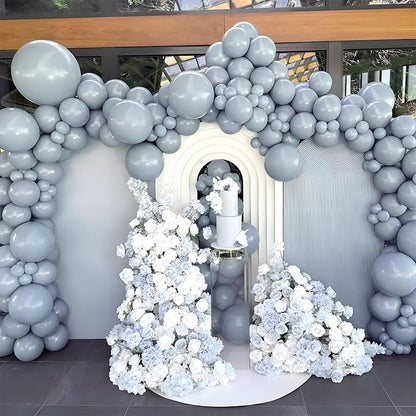 Awenztech 122pcs Dusty Blue Latex Balloons in 18 12 10 5 inches | Gender Reveal - Image 7