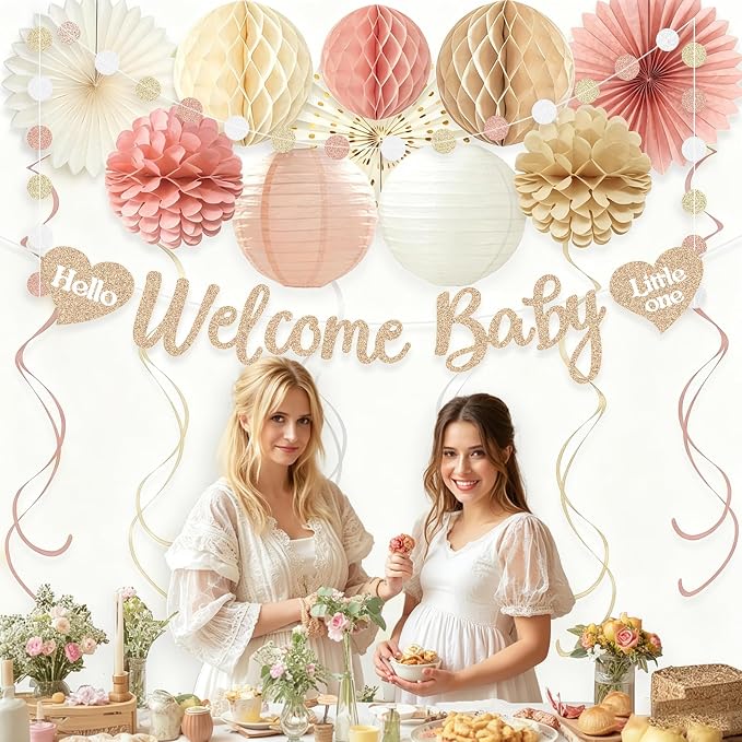 Boho Blush Pink Baby Shower Decorations - Image 7