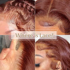 AMIRTY 250 density 34 Inch Dark Ginger Wig Human Hair Pre Plucked 13x4 Auburn Colored Lace Front Wigs Body Wave Glueless Wigs Human Hair HD Lace Frontal Reddish Brown Human Hair Wig
