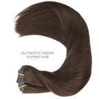 WENNALIFE Seamless Clip In Hair Extensions, 14 Inch 130g 7pcs Light Dark Brown Hair Extensions Clip in Human Hair Invisible PU Skin Weft Natural Remy Human Hair Extensions