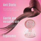 Mini Detangler Travel Hair Brush with Mirror, Makaron Hair Brushes for Women, Men and Kids, Unique 3D Flexible Design for All Hair Types, Styling Accessory, Travel Essentials for Women (PINK)