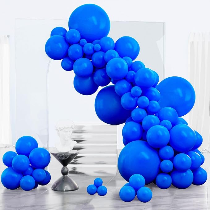 PartyWoo Royal Blue Balloons 152pcs Dark Blue Balloons Different Sizes | 18 12 by PartyWoo