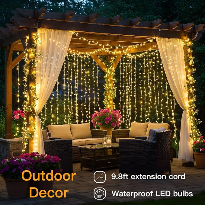 200 LED Curtain Lights Fairy Lights - Image 9