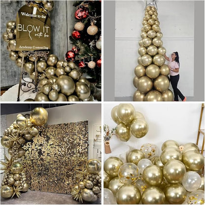 Jobkoo 60 Pcs Light Gold Balloons 5Inch Metallic Gold Chrome Balloons Champagne - Image 5