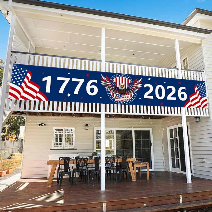 Large 250th Anniversary Banner 120" x 20" 1776-2026 250 Years Birthday America - Image 7