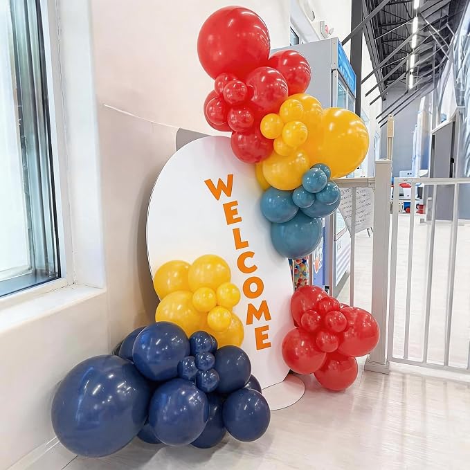 Jobkoo Red Blue Yellow Balloon Arch Kit - Image 4